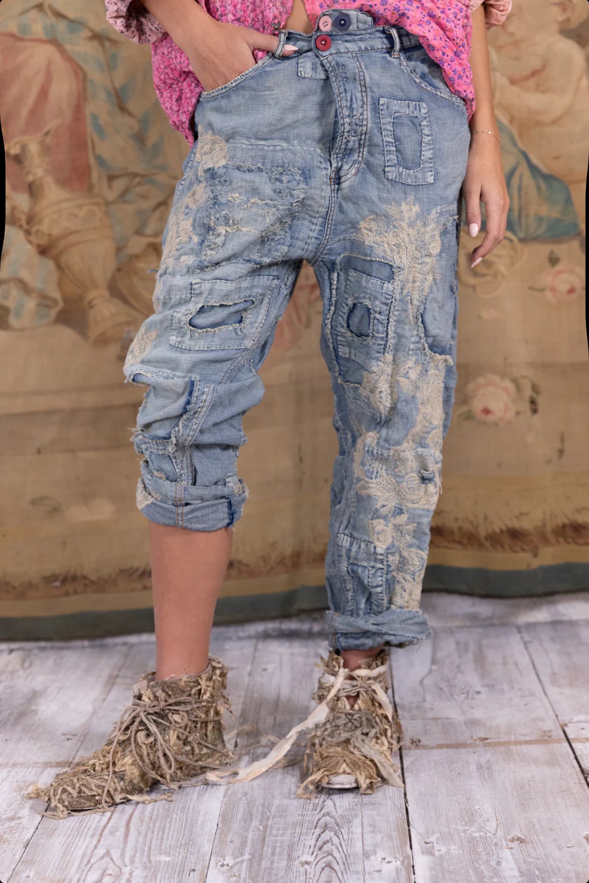 Magnolia Pearl - Lace Embroidered Miner Denims